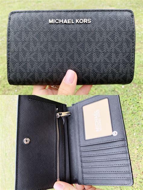 michael kors dark chocolate wallet|Michael Kors slim wallet black.